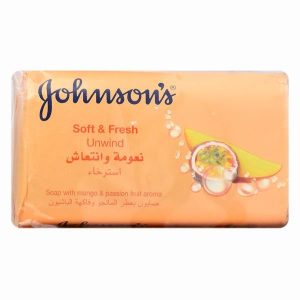 صابون جانسون مدل Soft And Fresh Unwind با رایحه انبه و پشن فروت ۱۲۵ گرم