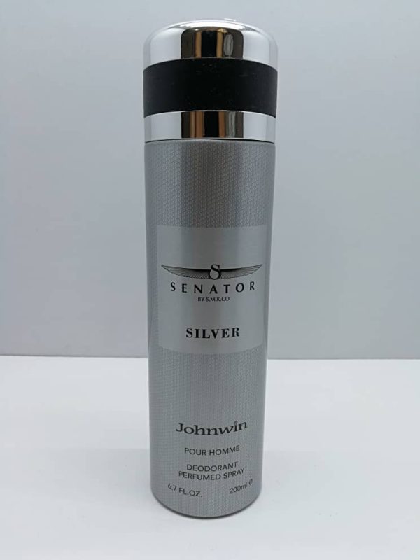 اسپری دئودورانت مردانه جان وین مدل SILVER SENATOR