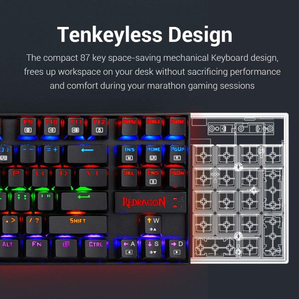کیبرد مکانیکی Redragon RGB مدل K552 - Image 4